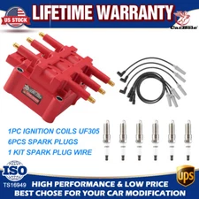 Spark Plug Wires Set and Ignition Coil UF305 FOR Jeep Wrangler 3.8L V6 2007-2011