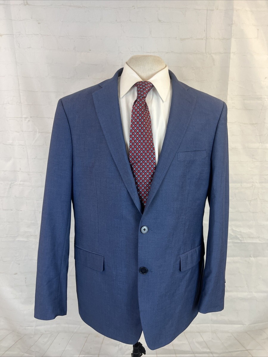 Calvin Klein Men's Blue Solid Blazer 46R $495 | eBay