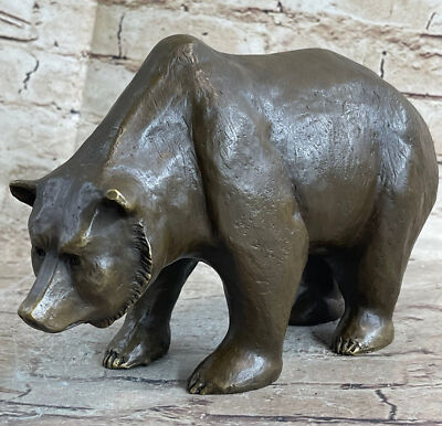 Bronze Sculpture Detailed Black Jungle Bear Bronze Sculpture Cabin Decoration