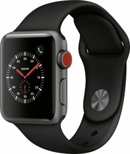 Apple MTGJ2LL/A Watch Nike Series 3 GPS LTE Space Gray Aluminum Case with  Black Band for sale online | eBay