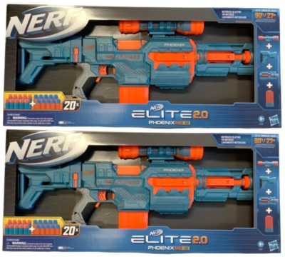 NEW 2-Pack Hasbro Nerf Elite 2.0 Phoenix CS-10 w/ 20-Darts 10-Dart
