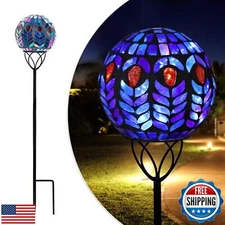 Afirst Solar Outdoor Garden Lights Decorative - Mosaic Solar Stakes Gazing Ba