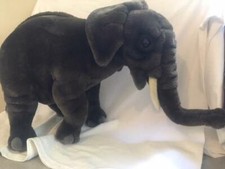 ELEPHANT FAO SCHWARTZ STUFFED DARK GREY - PLUSH. Great condition. 12" x 20"
