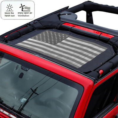Aazon.co: RT-TCZ Sunshade esh Shade Top Cover Polyester Durable Sun Shade for Jeep Wrangler