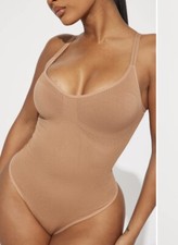 New Tan Fashion Nova Thong Shape Wear Body Suit Sz L