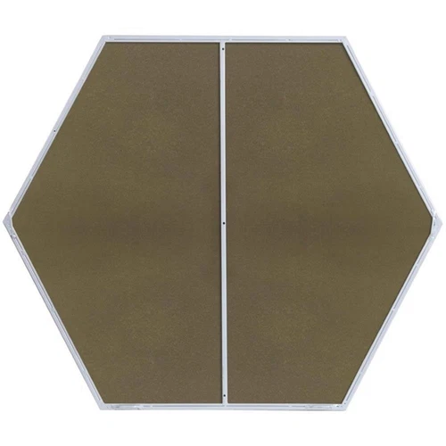 Elegant Decor Eternity 35" x 41" Hexagonal Metal Frame Mirror in Silver - Picture 6 of 13