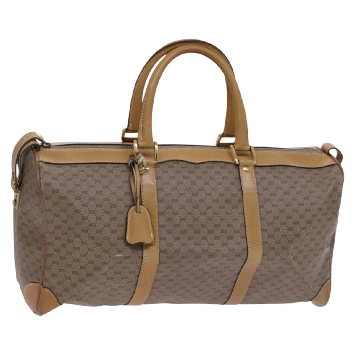 Sac GUCCI Micro GG Supreme Boston PVC cuir beige 58 012 468 45 authentique JB058