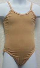 cotton Sansha E505C Girls Camisole Style frontlined Dance Leotard thin strap TAN