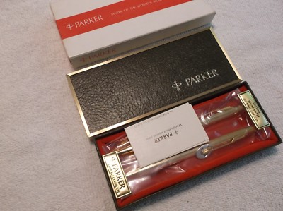 PARKER 75 CLASSIC IMPERIAL 22K GOLD BALLPOINT PEN & .9MM PENCIL NEW IN ...