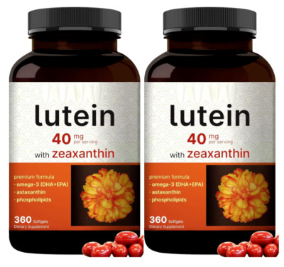Lutein 40 mg with Zeaxanthin 2X360 gels Astaxanthin/Phosphalipids/Omega-3/Krill