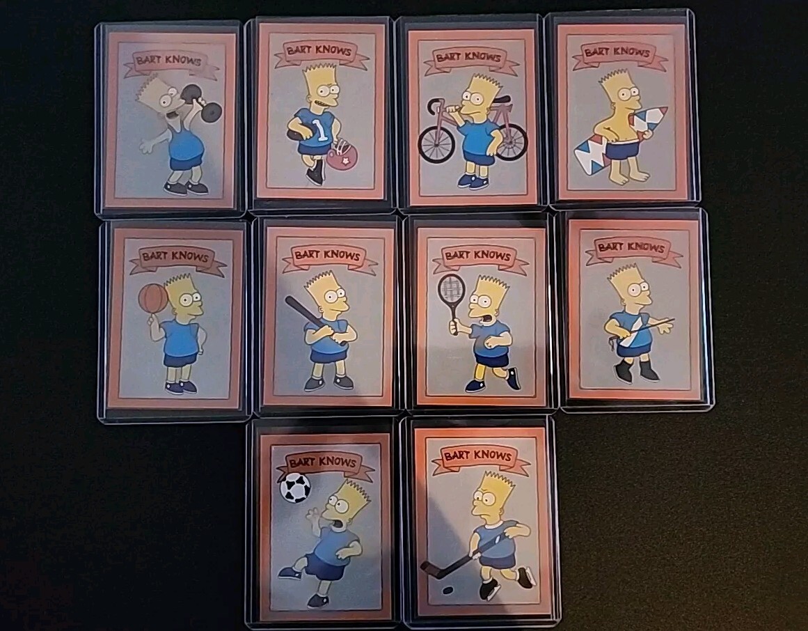💥Bart Simpson Knows Sports 10 CARD SET - Fun SPOOF of Bo Jackson