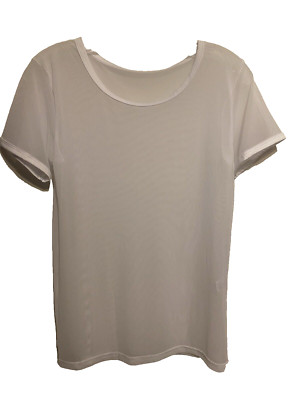 Unbranded Men's Short Sleeve Sheer Mesh T-Shirt Stretch White NWOT Size  Medium