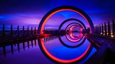 Landscape scotland falkirk wheel reflection architecture Custom Gaming Mat Desk