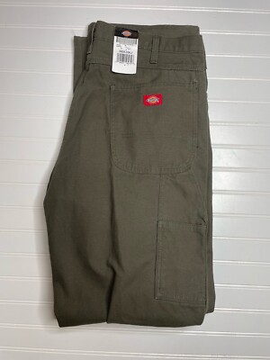 Dickies Mens Relaxed-Fit StraightLeg Duck Carpenter Jeans Moss Green 38x39U