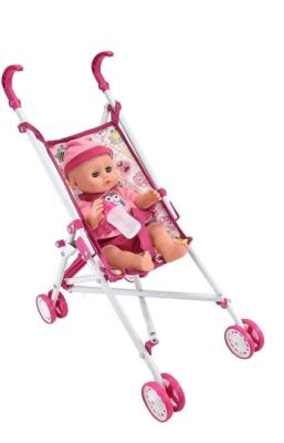 Kinder Baby Puppenwagen Spielset Spielzeug Sound Kinderwagen Puppenzubehör