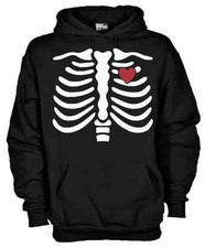Felpa Fun KJ407 Scheletro Halloween Skeleton cuore Heart