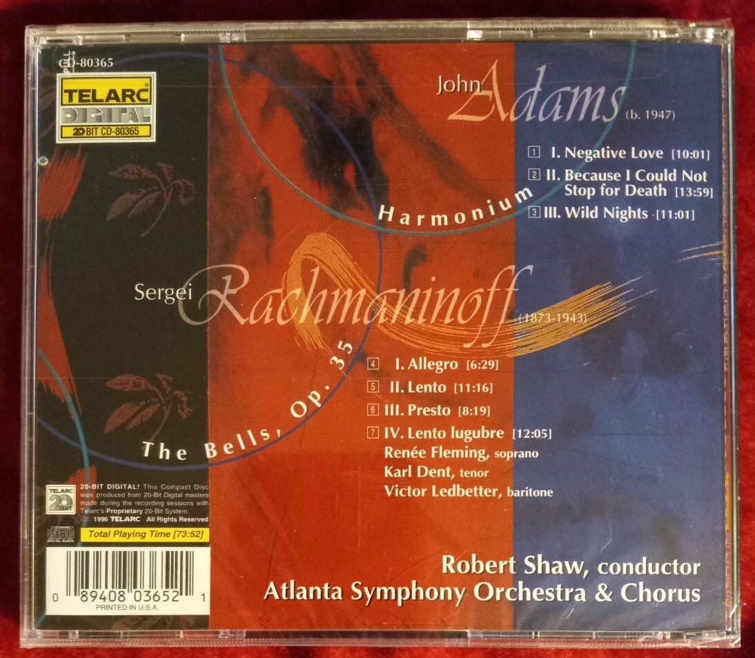 John Adams Harmonium; Rachmaninov The Bells (CD, Oct2007, Telarc