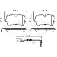 Brake Pads Set For Audi A8 4H 3.0 TDI Quattro Rear 4G0698451 4G0698451A