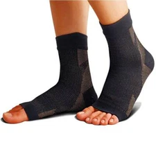 CFR Copper Infused Compression Socks Ankle Arch Support Planter Fasciitis Pain