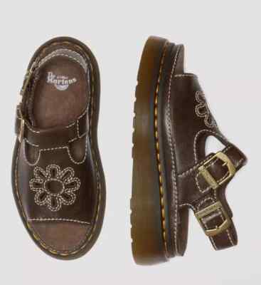 Dr Martens★DUNNET FLOWER サンダル★KELP BROWN DR MARTENS DUNNET FLOWER KELP BROWN LEATHER SANDALS SIZE 5