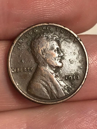 1913 D Lincoln Cent Wheat Penny- VF/XF Details