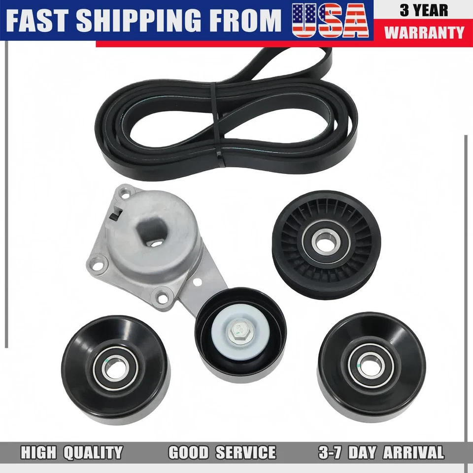 For 04-06 Ford Expedition Mustang Lincoln V8 Serpentine Belt Drive Component Kit Foto 2 de 4