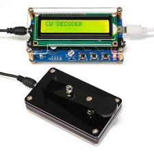 Upgraded CW Morse Code Decoder Finished+Case+Button Kit with Digital LCD CW2695