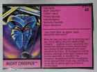 1994 GI JOE NIGHT CREEPER COBRA NINJA V3 FILE CARD #42