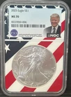 2025 Silver Eagle TRUMP LABEL NGC MS70 Flag Core