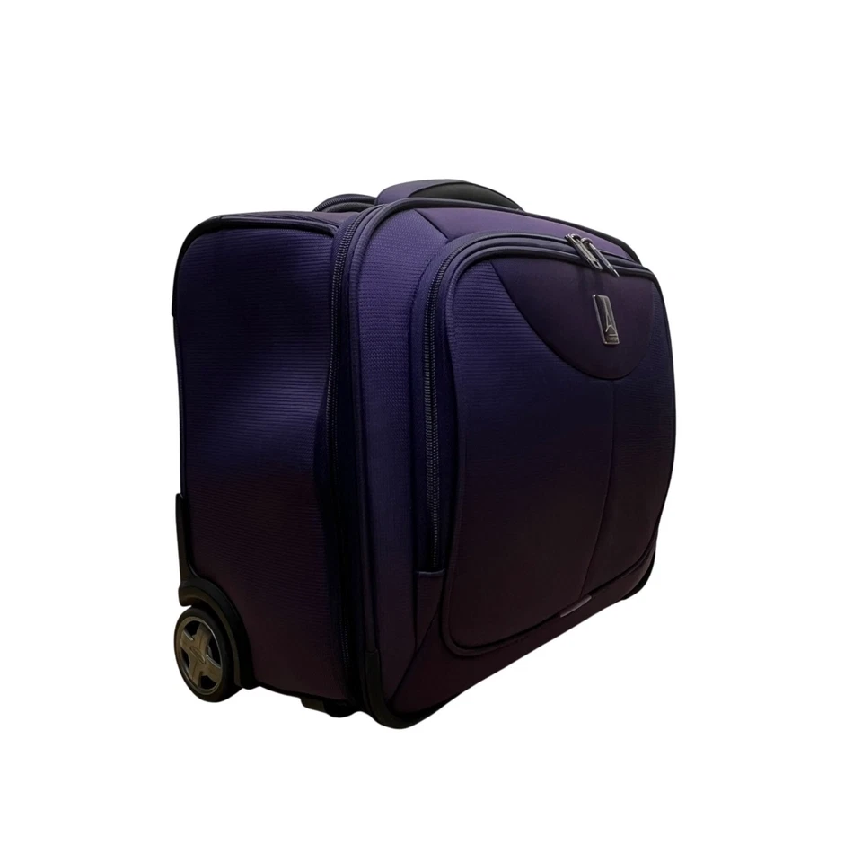 Travelpro Unisex Purple With Dual Zippers Rolling Carry-On Luggage Size M - Image 4 of 4