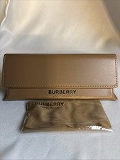Burberry London Tan Brown Sunglass/Eyeglass Case With Cloth New