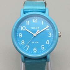 Timex Weekender Color Rush Womens Watch 34mm Blue Dial Nylon Strap New Battery