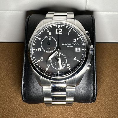 Hamilton Khaki Pilot Pioneer 41mm  Quartz Chronograph Black Dial