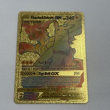 Pokemon Pikachu Zekrom Gold Foil Fan Art Card Tag Team GX 240 HP 184/181 NM