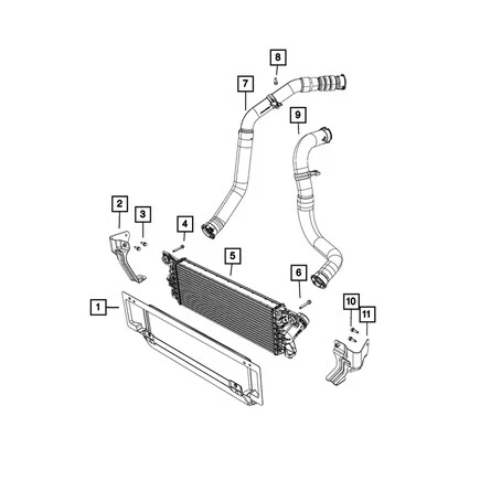 Entrada de manguera intercooler Mopar 68269545AA, para Ram 1500 2020 2023 Foto 2 de 4