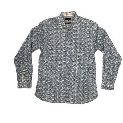 TED BAKER Mens Shirt Reverse Cuff Roll Up Sleeve Blue 5 XL