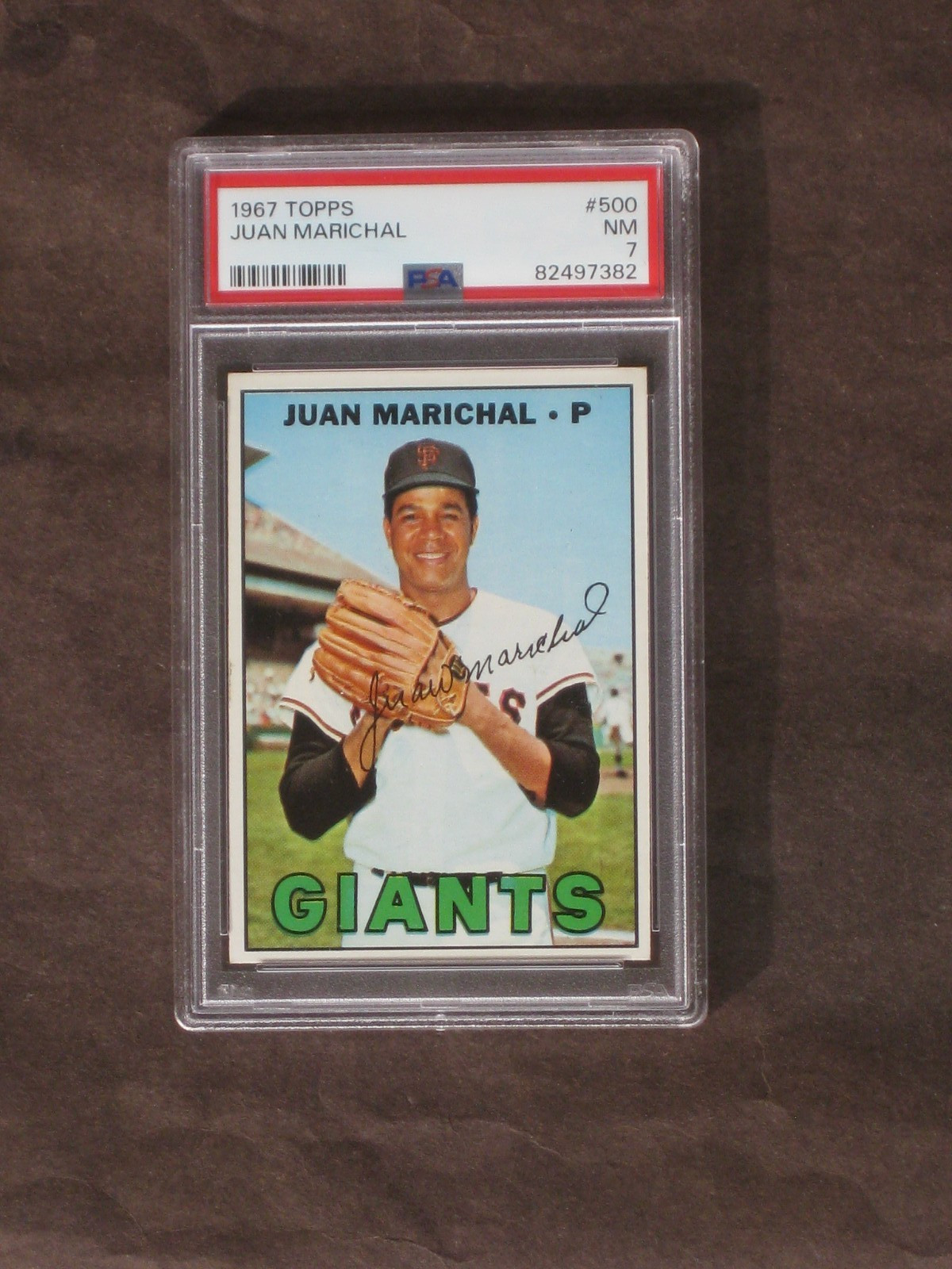 1967 Topps Juan Marichal # 500 Giants PSA 7 NM  HOF