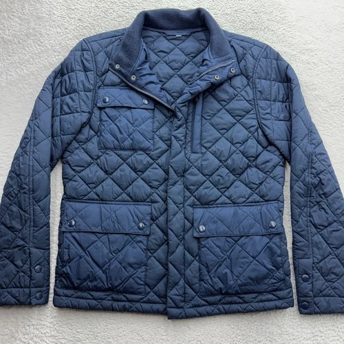 Bonobos Banbury Quilted Jacket Mens Medium Slim Fit Navy Blue Diamond Field Coat - product listing photo