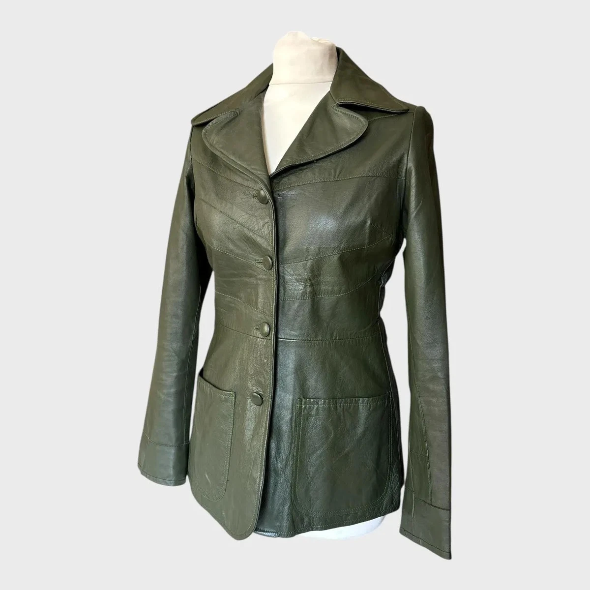 Green Leather 1970s Vintage Coats, Jackets & Vests for Women for