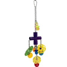 1171 Large Cross Pull Delight Bird Toy Colorful Acrylic Chew for Conures Quakers