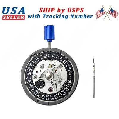 NEW For Seiko SII NH35 NH35A Automatic Watch Movement Date at 3 Black Date Wheel