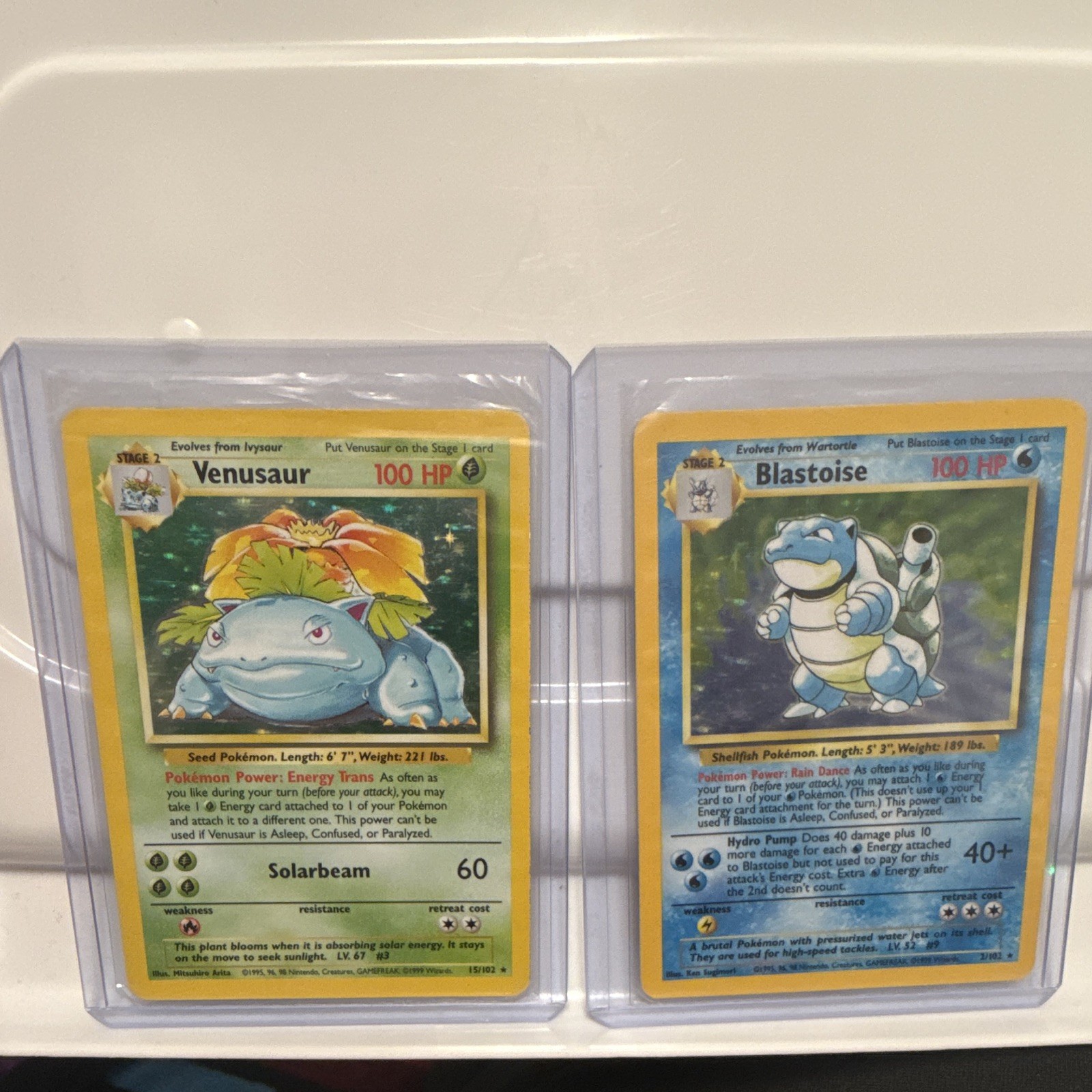 Pokemon TCG Base Set 2 Holo Venusaur 15/102 & Blastoise 2/102 English