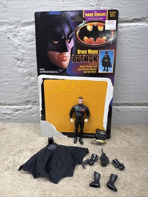 1990 Kenner Bruce Wayne Quick Change Suit Dark Knight Complete Batman! w/ Card!!