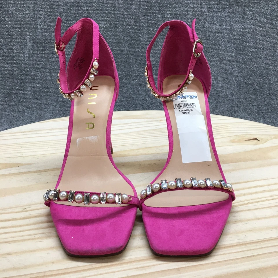 Sandalias Unisa para mujer 8,5 M correa al tobillo rosa estrás informales tacones de aguja NUEVAS Foto 4 de 4
