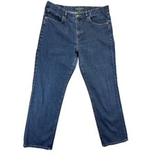 Lauren Ralph Lauren LRL Jeans Womens 12 Blue Straight Dark W0ash Stretch Denim