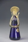 VINTAGE MURANO GLASS ANGEL FIGURINE BLUE WITH GOLD MADE IN ITALY