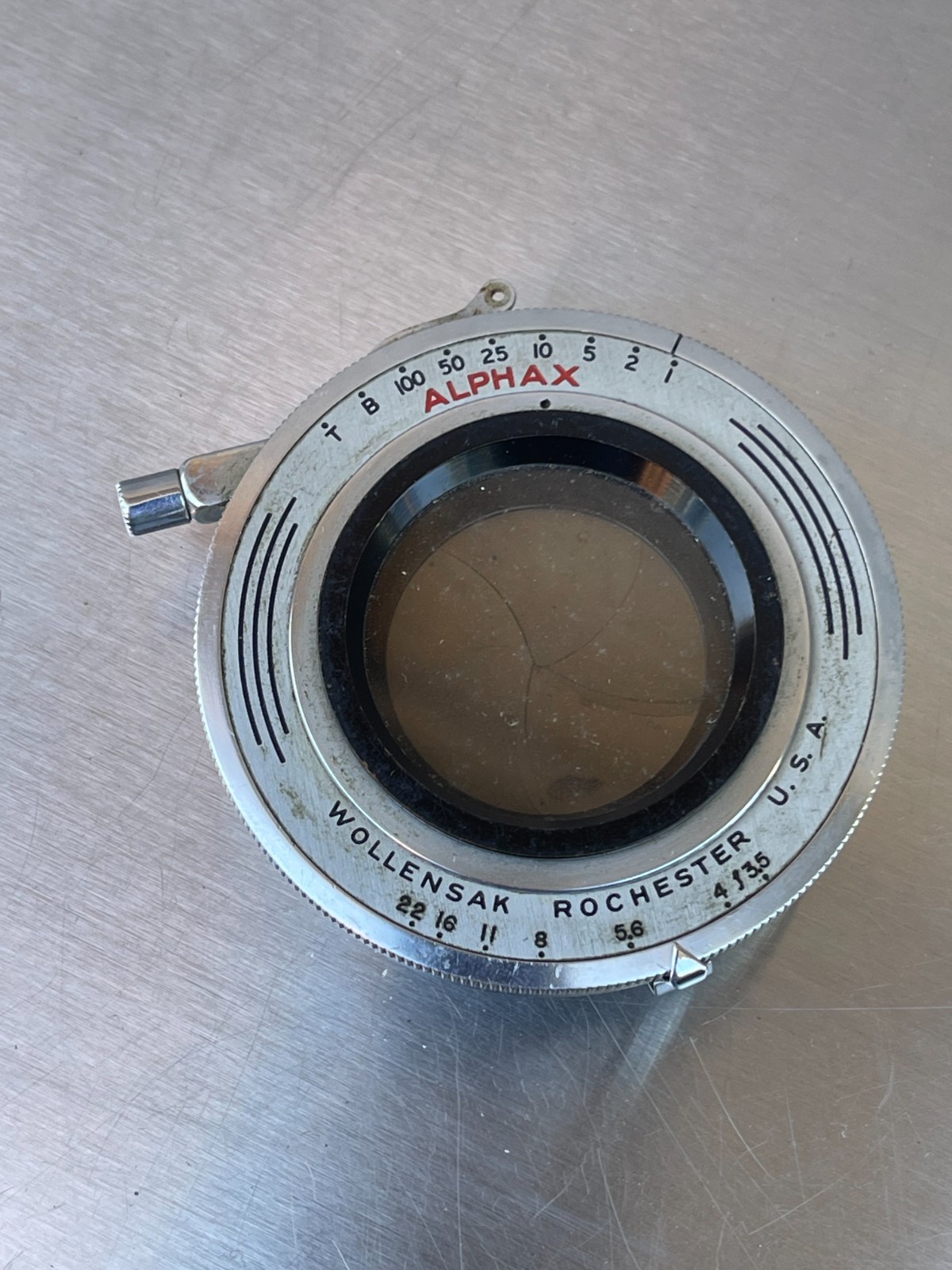 Vintage Wollensak Rochester Alphax Shutter Camera Lens 3.5f Speed Graflex 4x5