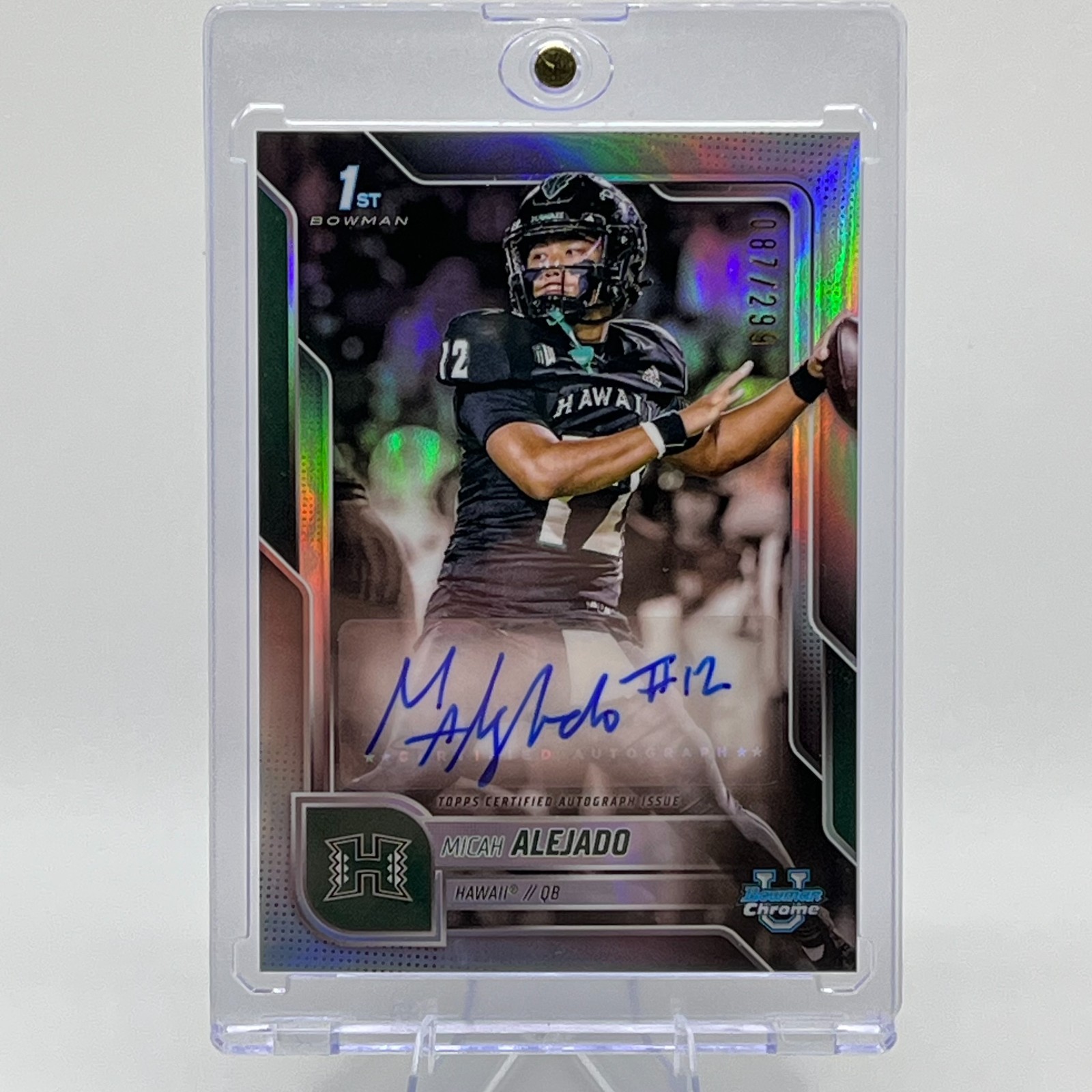 Micah Alejado 2025 Topps 1st Bowman U Chrome Refractor Auto /299, Hawaii