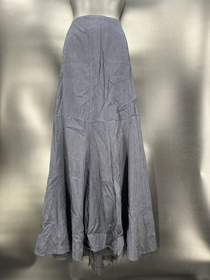 Gigi Clark Modern Couture Dress 90s 1/S Metallic Blue Made In USA Silk/Rayon
