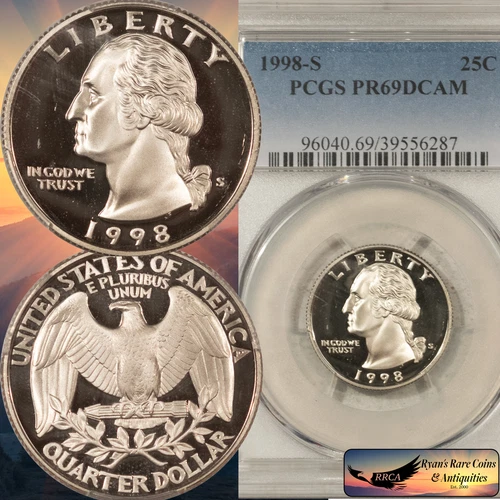 1998 S Washington Quarter, PCGS PR69DCAM, 90% Silver, Fantastic Proof, C8502